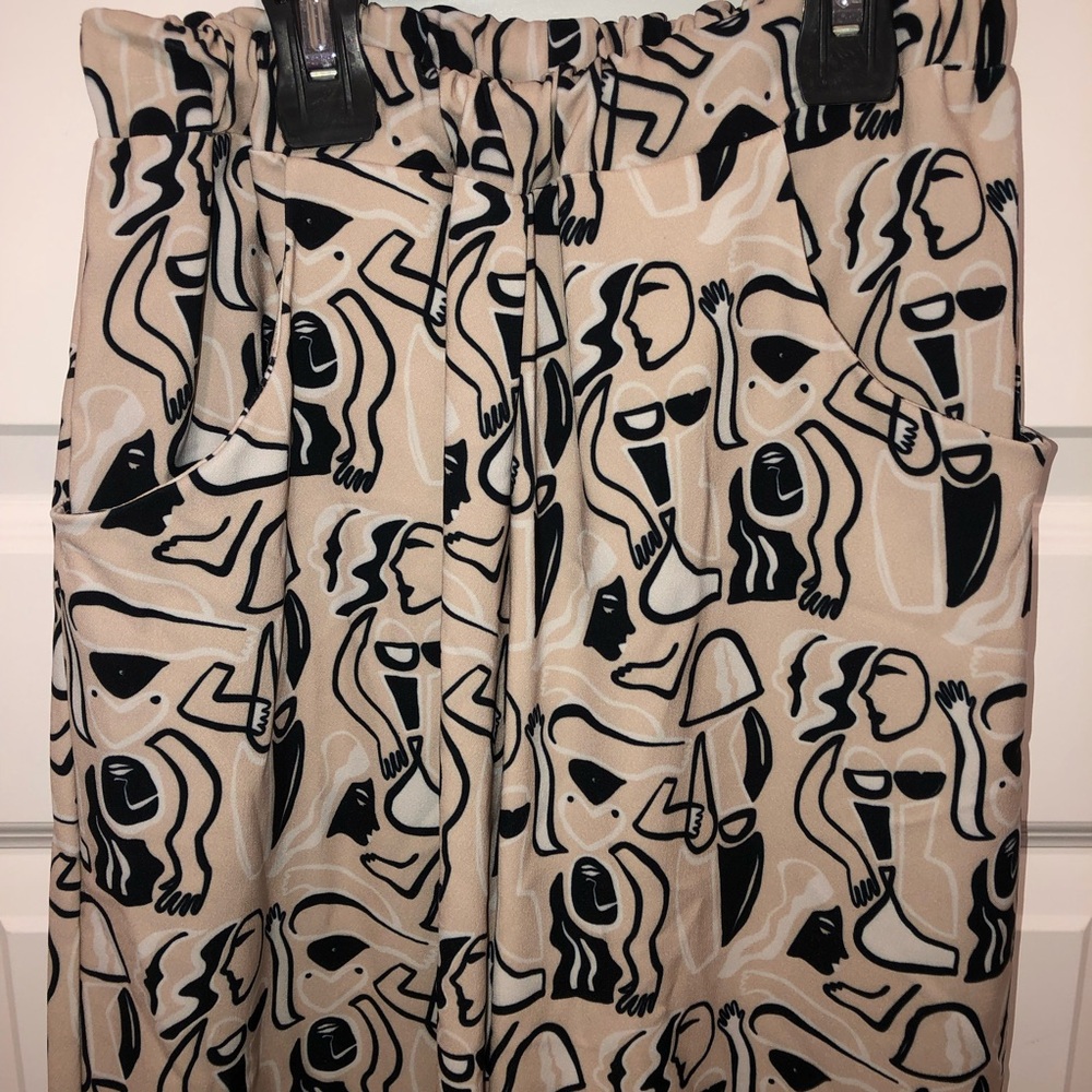 Dazey LA x Free People x Anthropologie Abstract Lagenlook Drop Crotch Pants sz M - Picture 2 of 5